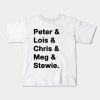 Family Guy Names Kids T-Shirt Official Family Guy Merch