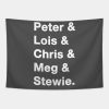 Family Guy Names White Tapestry Official Family Guy Merch