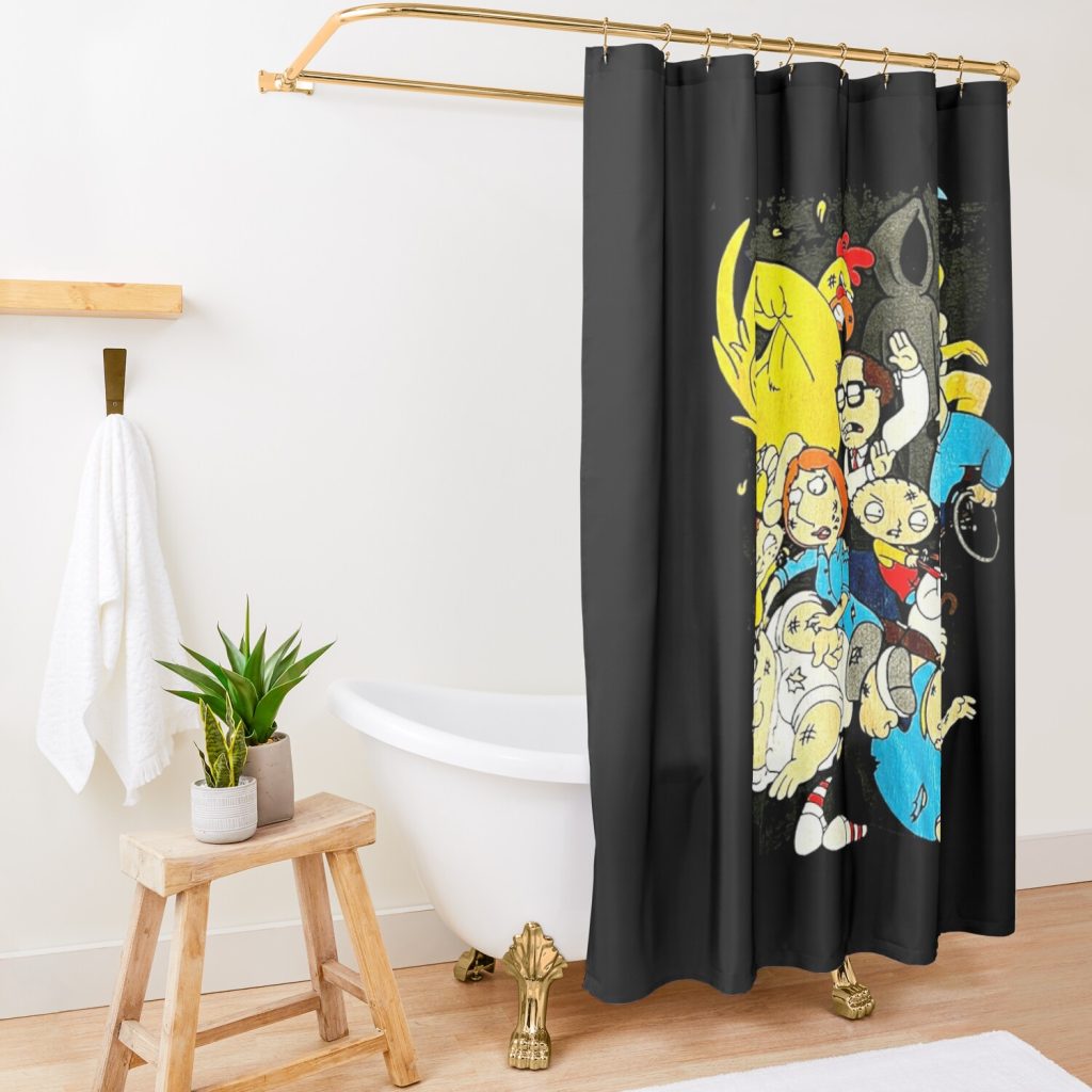 Family Guy Fight Scene Shower Curtain Official Family Guy Merch