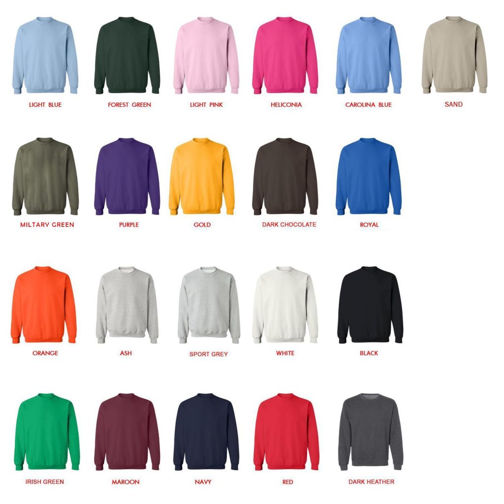 sweatshirt color chart - Family Guy Store